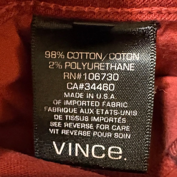 Vince. Maroon Women's Skinny Jeans Size 29 - Picture 10 of 16